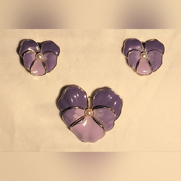 Vtg Avon Brooch & Earring Set - Picture 1 of 6